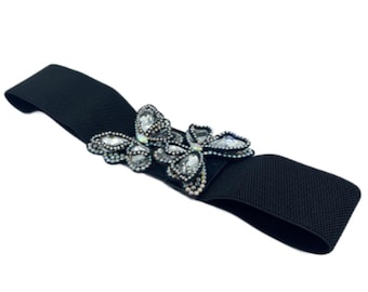 Women's Fashion Butterfly Belt Buckle Elastic Waistband Decorative Belts