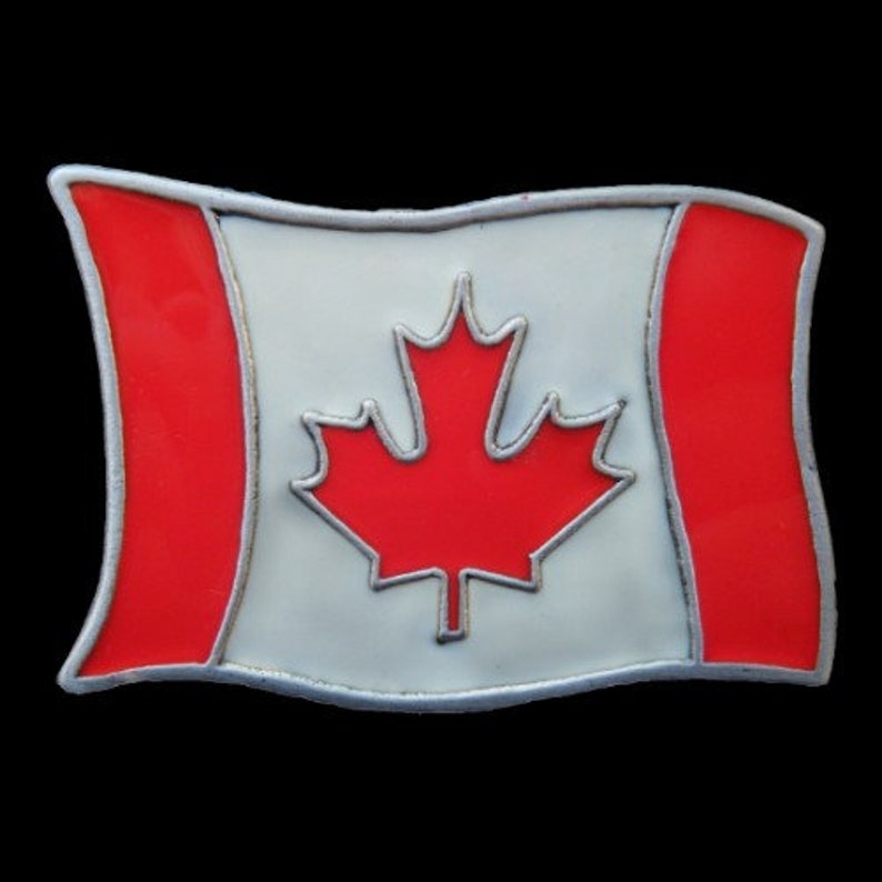 Canada Canadian Red Maple Leaf North America Flag Belt Buckles
