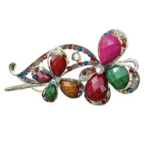 Colorful Rhinestones Crystal Hair Barrettes Metal Hair Claws Clip