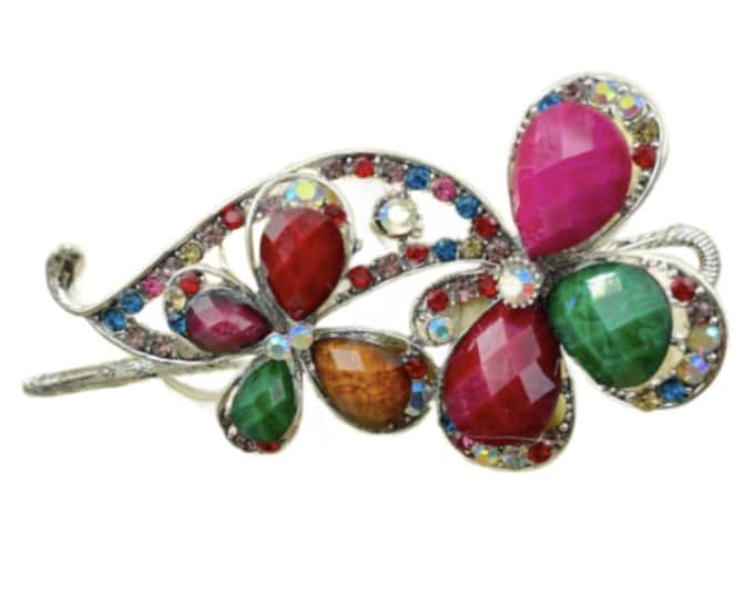 Colorful Rhinestones Crystal Hair Barrettes Metal Hair Claws Clip