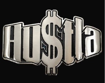 Belt Buckle Hustla Hustler Gangster Gang Bar Joke Funny Buckles