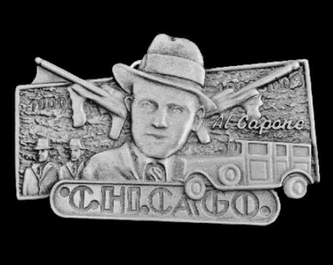 Belt Buckle Al Capone Chicago Mafia Crime Boss Godfather Gangster Belts Buckles