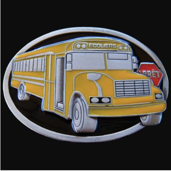 School Bus Autobus Ecole Driver Ecolier Belt Buckles Boucle Ceintures