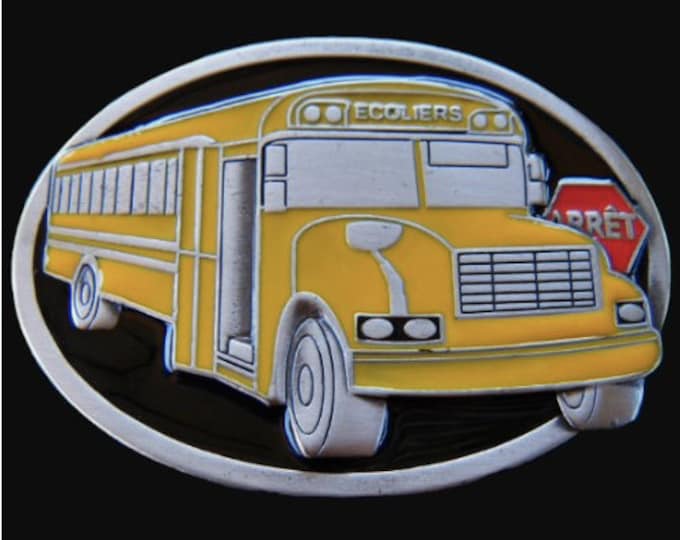 School Bus Autobus Ecole Driver Ecolier Belt Buckles Boucle Ceintures