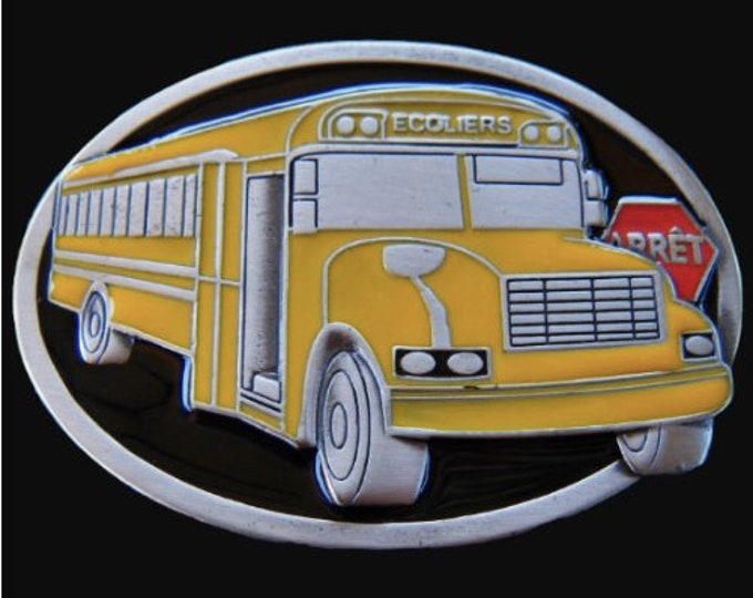 School Bus Autobus Ecole Driver Ecolier Belt Buckles Boucle Ceintures