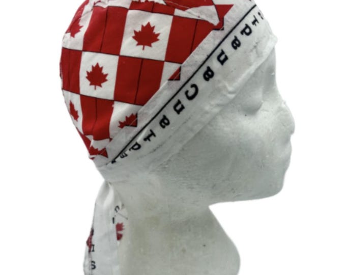 Bikers Skull Cap Bandana Do Rag Canada Flag Maple Leaf