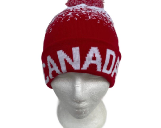 Canada Beanie Cap Plain Knit Ski Hat Cuff Winter Solid Warm Women Hats