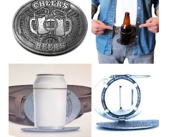 Cheers To Beers Bottle Can Beverage Holder Cool Belt Buckle Buckles