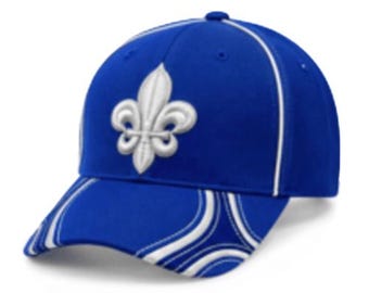 Quebec Canada Fleur De Lys Hat Cap Baseball Blue St. Jean