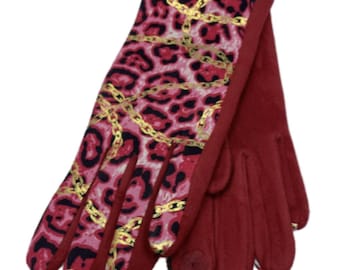 Women's Colourful Animal Print Trim Winter Fall