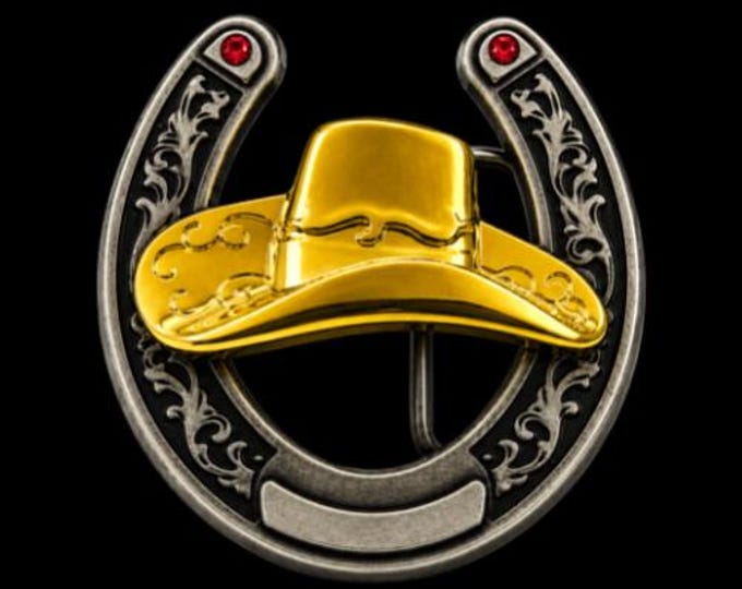 Western Cowboy Hat Horseshoe Belt Buckle Horse Shoe Buckles