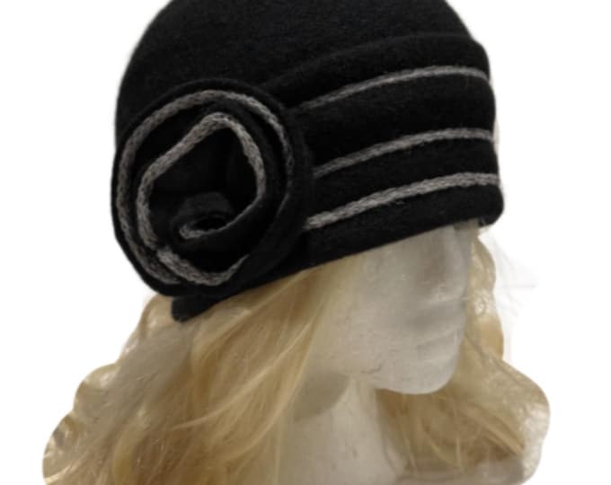 Women's Flower Winter 100% Wool Gatsby Fashion Cloche