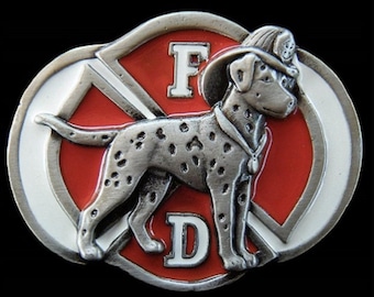 Dalmatian Dog FD Fireman Pet Animal Belt Buckle