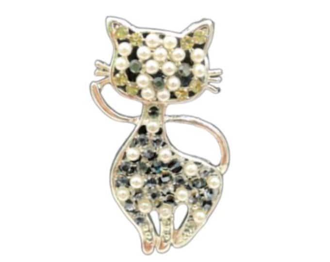 Rhinestones Cat Kitty Women's Fashion Brooch Pin