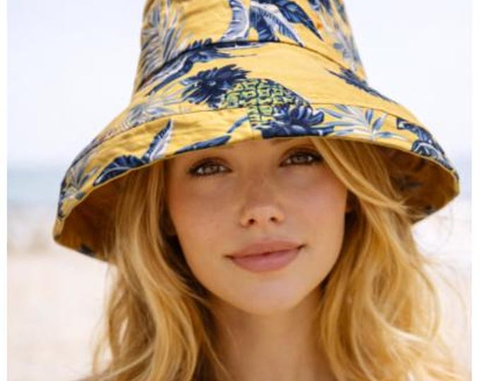 Sun Hat Wide Brim UV Protection Women Summer Floral Foldable Bucket Hats