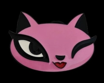 Pink Pussy Cat Kitty Kitten Feline Belt Buckle Buckles Boucle De Ceinture