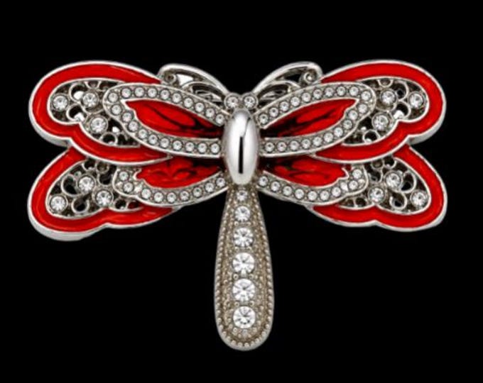 Orange Rhinestone Dragonfly Fashion Insect Belt Buckle Boucle De Ceinture