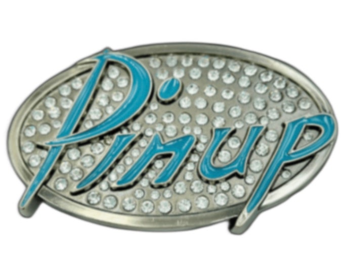 Pinup Jewel Encrusted Oval Stylish Belt Buckle