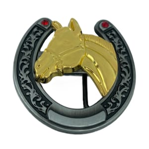 Tweekleurige goudzilveren paardenpaarden paardenhoofd westerngesp Boucle de Ceinture