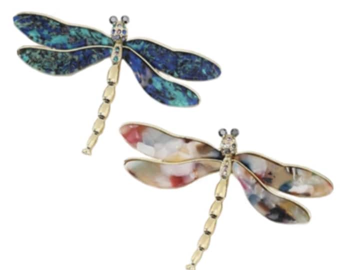 Dragonfly Pin Brooch Vintage Style Women Fashion Jewelry Large & Sparkly