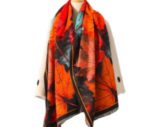 Ladies Quality Double Sided Pattern Mapleleaf Scarf Evening Shawl Fashion