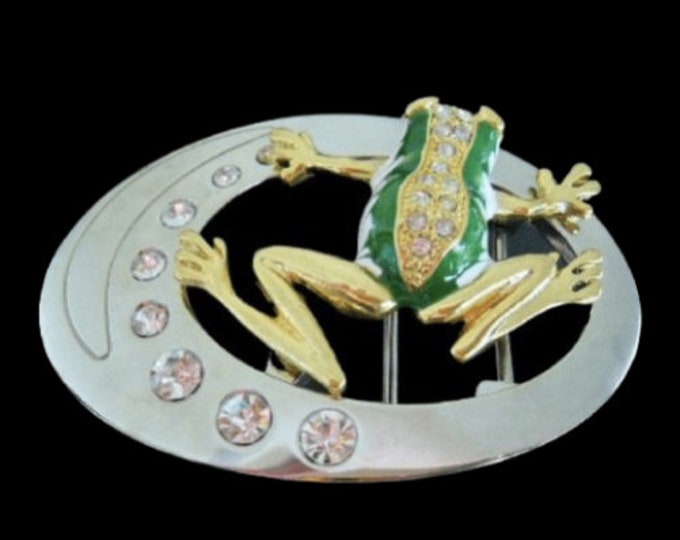 Frog Belt Buckle Frogs Green Toads Rhinestone Buckles Belts