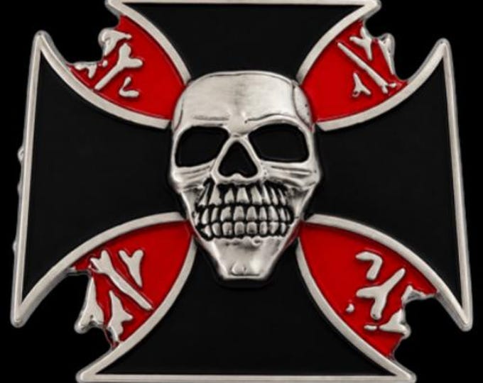 Cross Skull Scary Halloween Party Costume Belt Buckle