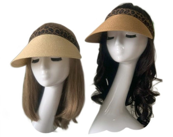 Portable Women's Woven Golf Visor Cap Sun Summer Beach Hat