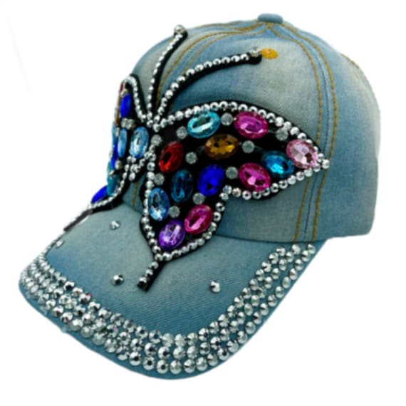 Rhinestone Butterfly Bling Denim Women display picture 1