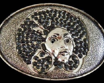 Belt Buckle Afro Fashion Haircut 70's Disco Retro Hair Cut Style Big Earring Belts Buckles
