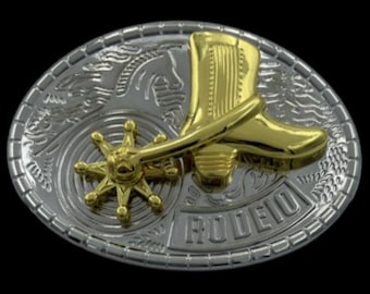 Cool Western Cowboy Boot Rodeo Spinning Spur Belt Buckle Boucle De Ceinture