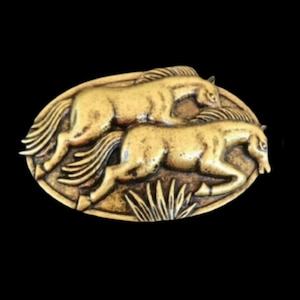 Horses Wild Horse Brass Tone Equestrian Western Belt Buckle Buckles
