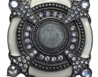 White Stone White Rhinestones Women's Unique Belt Buckle