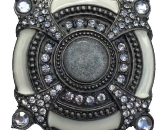 White Stone White Rhinestones Women's Unique Belt Buckle