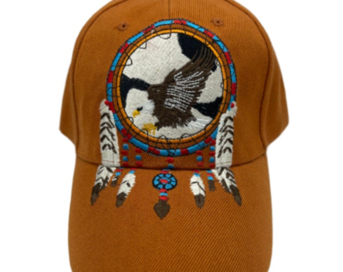 Eagle Hat Ball Cap Dream Catcher Feathers Native Indian Art Casquette