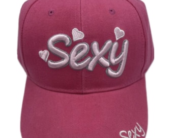 Pink Sexy Hearts Embroidered Women's Baseball Cap Hat Casquette