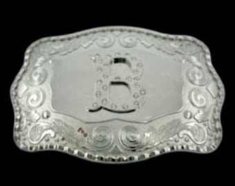 Letter "B" Initial Monogram Name Initials Letters Alphabet Belt Buckle Buckles