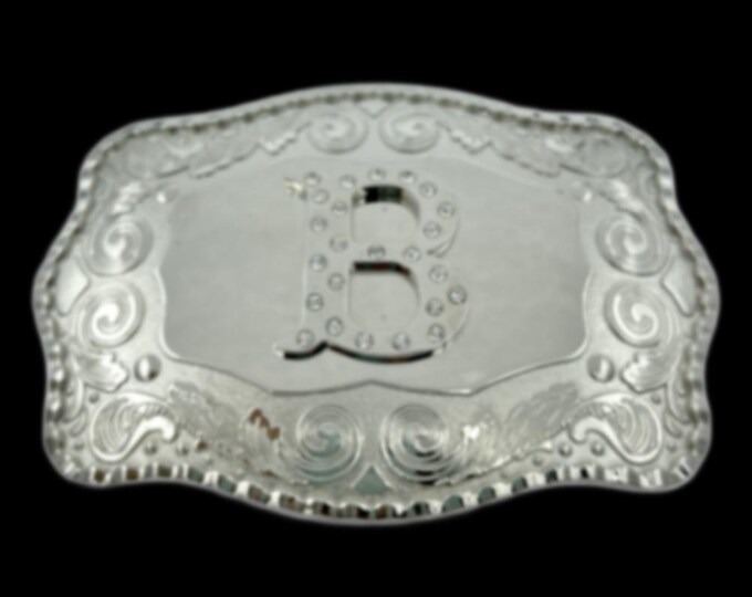 Letter "B" Initial Monogram Name Initials Letters Alphabet Belt Buckle Buckles