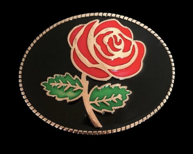 Rose Red Roses Flower Women's Western Belt Buckle