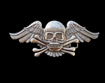 Skull Belt Buckle Skulls Wings Halloween Party Crossbones Buckles Belts