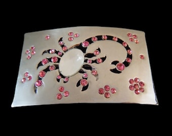 Pink Rhinestone Scorpio Scorpion Woman Cool Belt Buckle