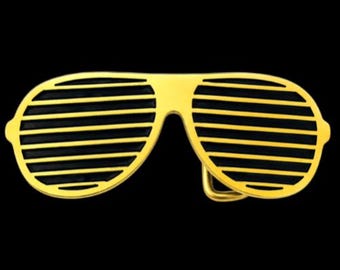 Yellow Sun Glasses Shades Shutter Cool Belt Buckle