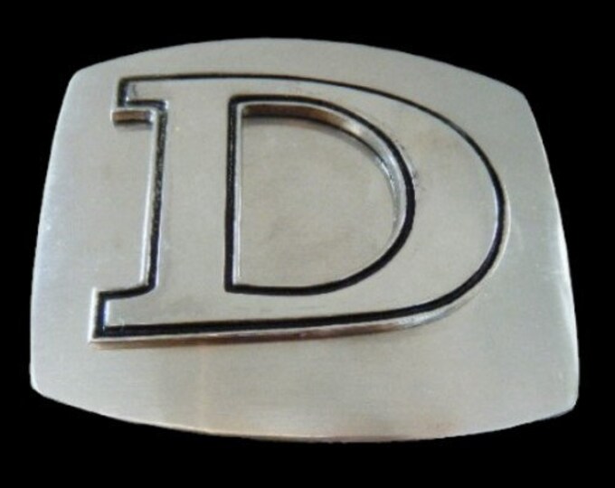 Initial D Letter Name Tag Monogram Chrome Belt Buckle Buckles