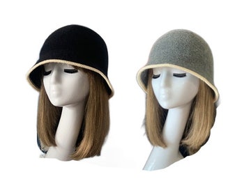 Women's Vintage Gatsby Style Wool Bucket Cloche Beanies Beret Winter Hats