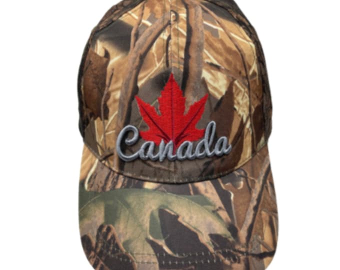 Canada Camouflage Baseball Hat Cap Red Mapleleaf