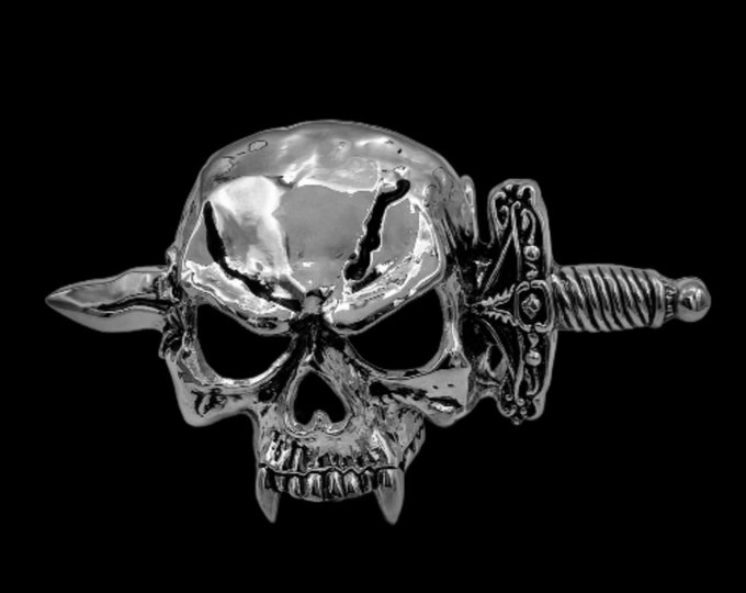 Skull Dagger Crossbones Skeleton Evil Sword Belt Buckle Belt Buckles