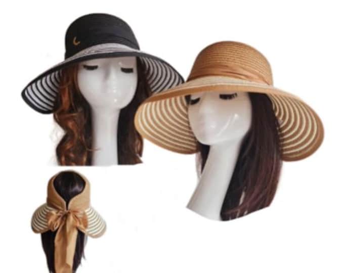 Summer Floppy Hat Women Ladies Wide Brim Beach Hat Sun Foldable Summer Fashion