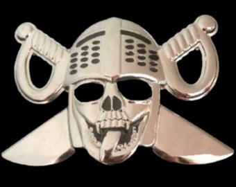 Pirate Skull Head Swords Human Skull Bones Belt Buckle
