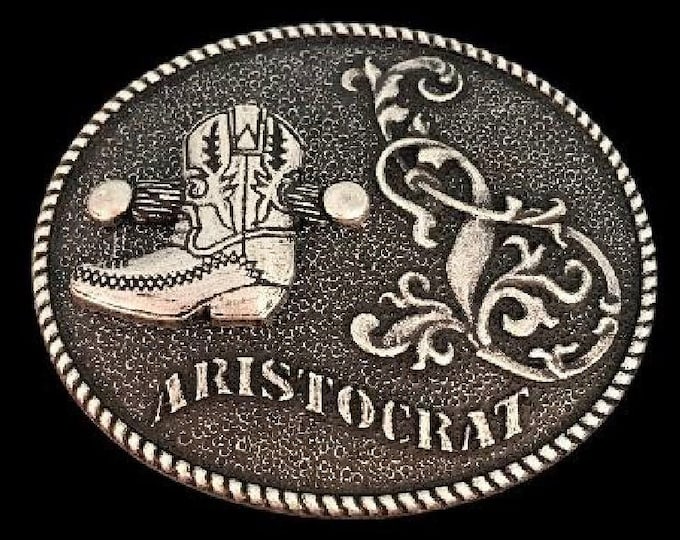 Aristocrat Cowboy Belt Buckle Western Cowboys Boots Rodeo Westerns Belts Buckles