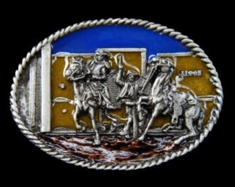 Western Saloon Indians Cowboys Horses Rodeo Belt Buckle Buckles